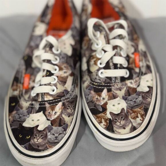 Vans x ASPCA Cat Print Authentic Sneakers Women’s 8 Men’s 6.5 Collab Skater Y2K - Picture 5 of 11